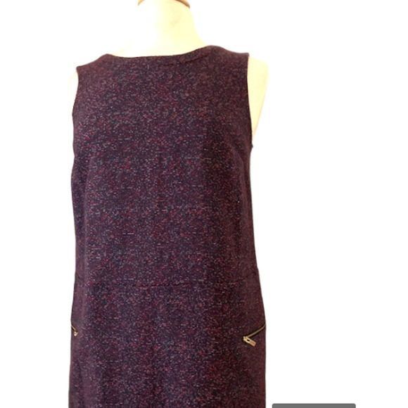Dark Purple & Navy TWEED Shift Dress with POCKETS - Merona - Size M - Picture 5 of 13